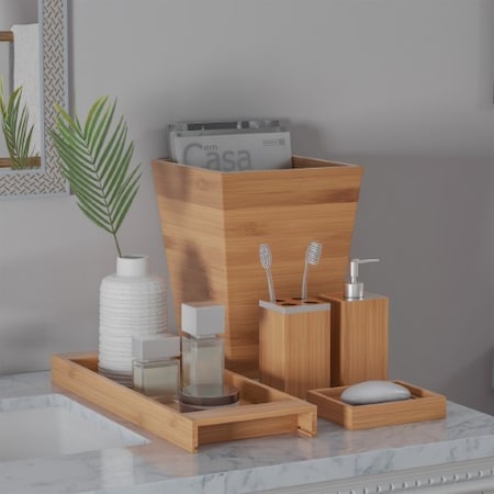 Hastings Home 5-PC Bamboo Bathroom Accessories Set 806542UYN